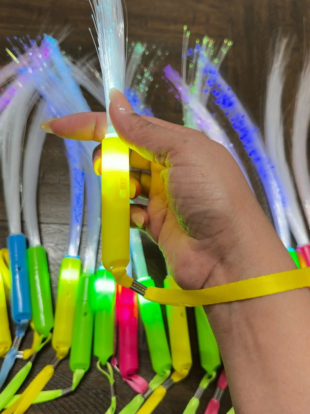 24pcs LED Fiber Optic Party Wands - MulticolorOn/Off Switch
